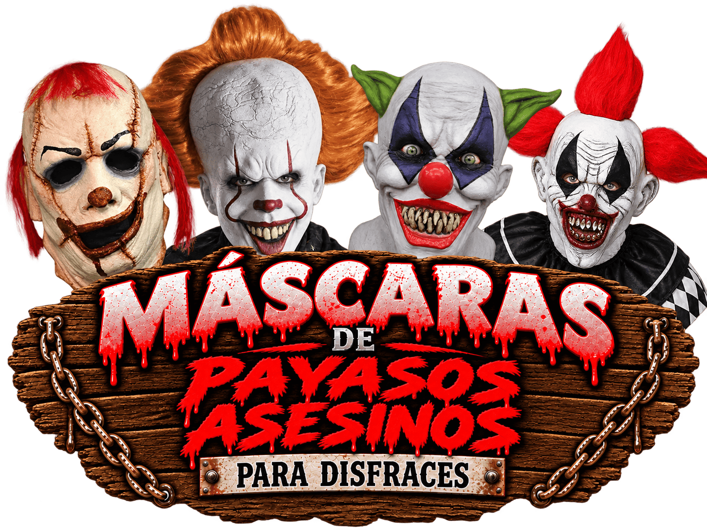 Máscaras de Payasos Asesinos para Disfraces