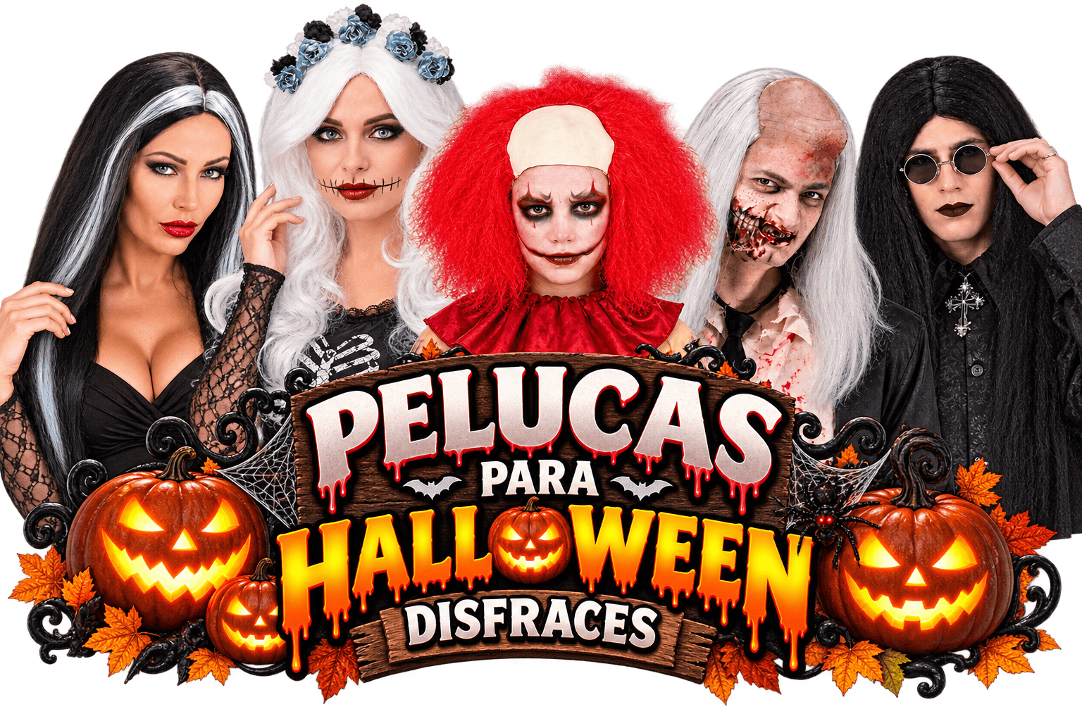 Pelucas para Halloween y Fiestas de  Terror