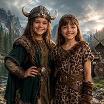 Disfraces de Cavernícolas  y Vikingas para Niñas
