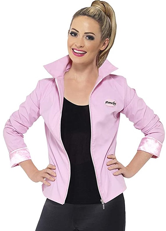 DISFRAZ GREASE CHAQUETA ROSA PINK LADY TALLA L