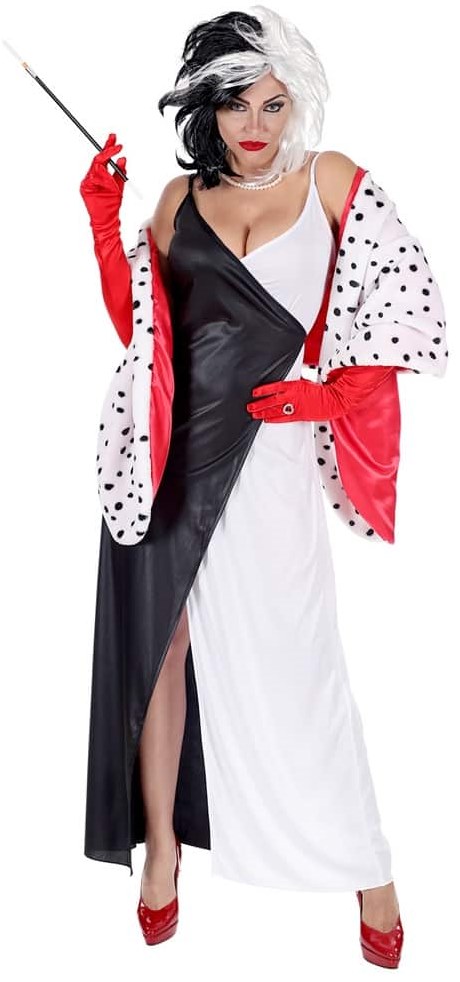 Capa Cruella Devil Mujer, Cruella Devil para Disfraz Dalmata