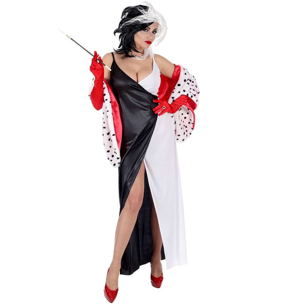 Capa Cruella Devil Mujer, Cruella Devil para Disfraz Dalmata