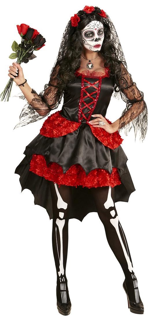 vacío Continente Cartero Disfraz Esposa Día de los Muertos Catrina adulta Baratos