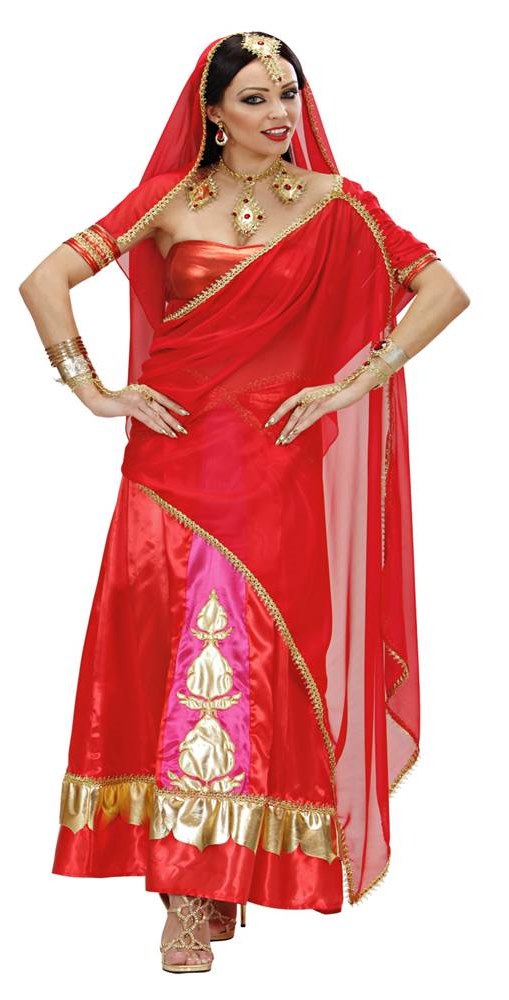 Disfraz de India Bollywood Rojo para Mujer