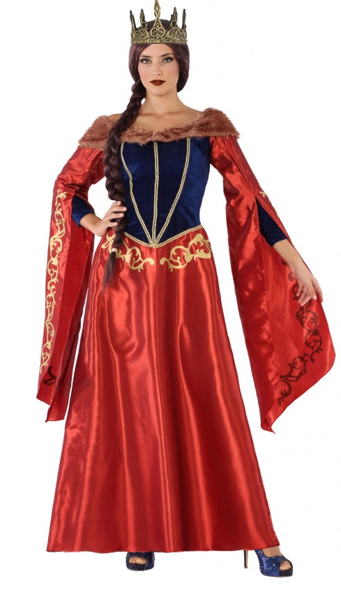 Disfraz de Reina Medieval Vinotinto para mujer