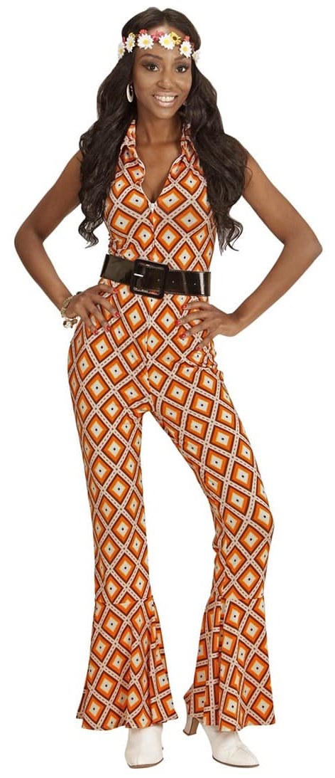 Monos Hippies Mujer Disfraz Mono Mujer Groovy Años 70 Rhombus
