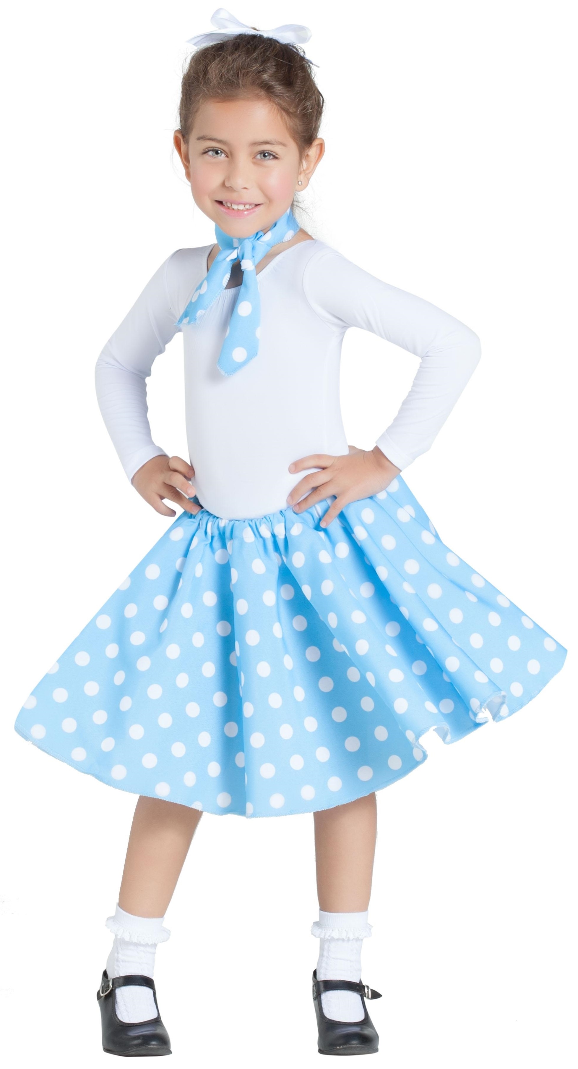 Comprar Falda Años 50 Azul con Pañuelo talla Infantil > Accesorios Textiles Disfraces > Complementos para Disfraces > Faldas para Disfraces | Tienda de disfraces en Madrid,