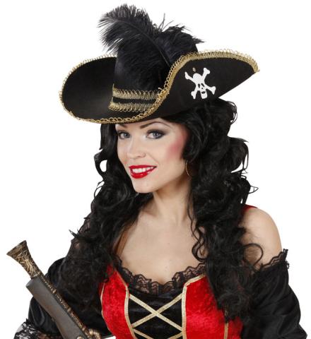 Sombrero de Pirata Disfraz Mujer Accesorio Lujo Piratas Sombrero Adultos  Nuevo 5020570336236
