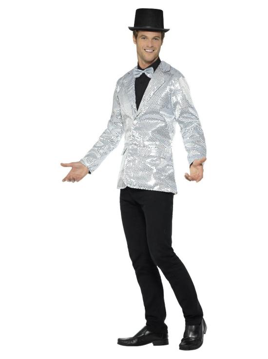 Chaqueta Lentejuelas Plateada  adulto