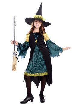 Disfraz de Bruja verde para Niña