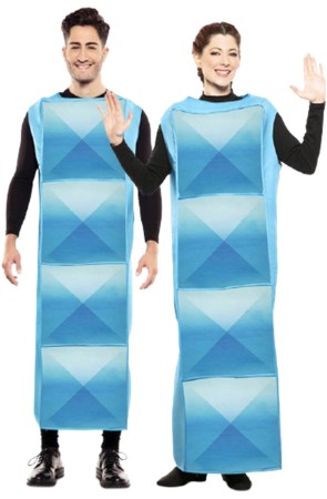 Disfraz de Tetris cyan adultos