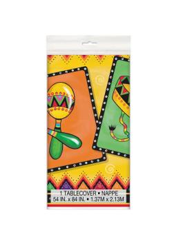 Mantel de plástico 1.37 m x 2.13 m con diseño mexicano