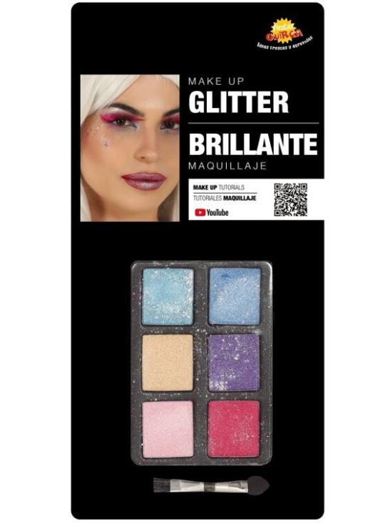 Set de Maquillaje con 6 Colores con Glitter y Pincel