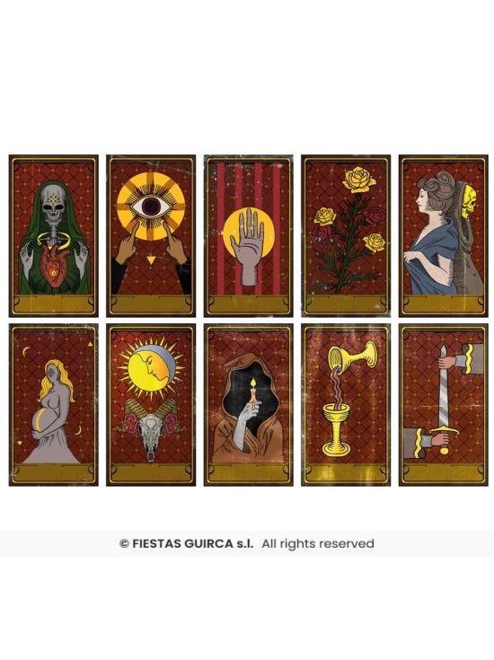 10 cartas voodoo de 11x20 cms disfraces de Zingara o Vidente