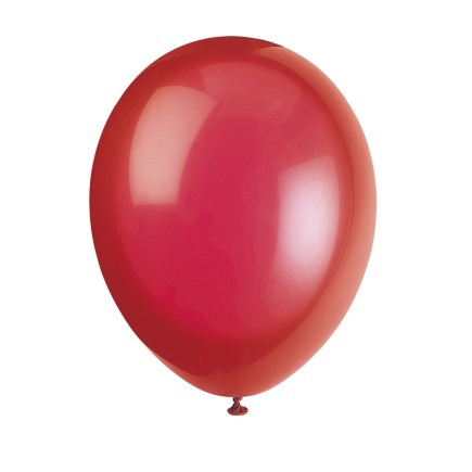 10 globos color rojo (30 cm) - Línea Colores Básicos