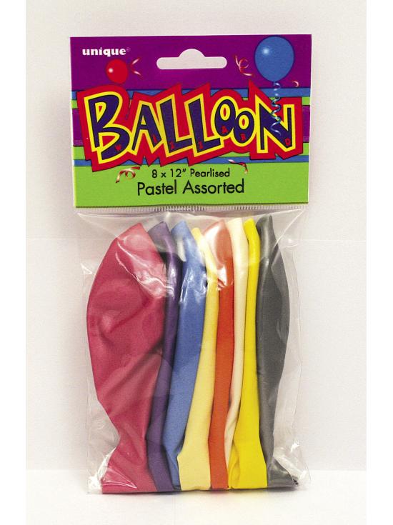 10 globos colores pastel variados (30 cm) - Línea Colores Básicos