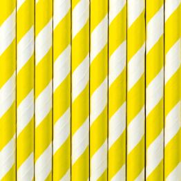 10 pajitas amarillas de papel - Aloha