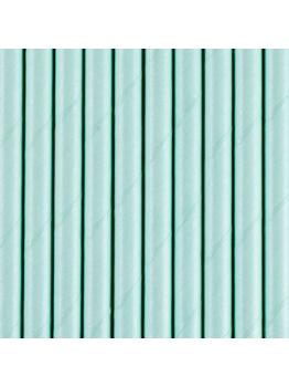 10 pajitas azules pastel de papel - Iridescent