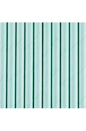 10 pajitas azules pastel de papel - Iridescent