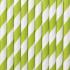 10 pajitas con rayas verdes claro de papel