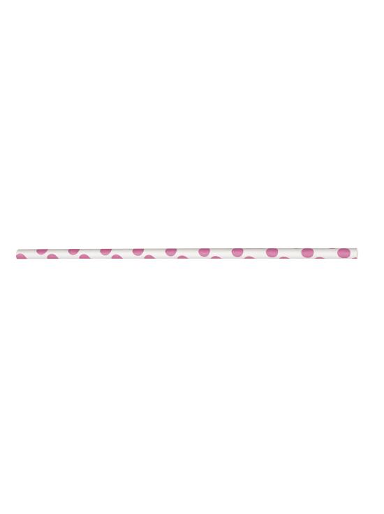 10 pajitas de topos rosas y blancos