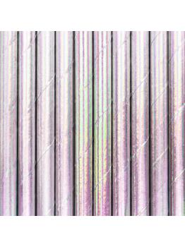 10 pajitas iridiscentes de papel - Iridescent