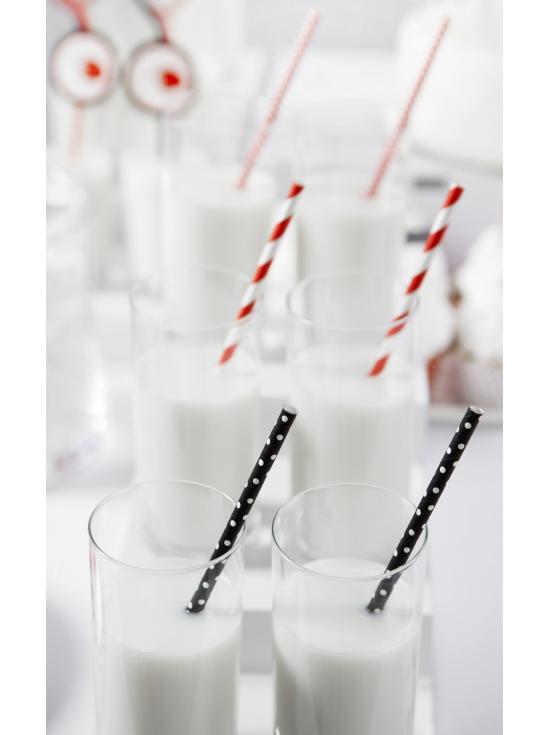 10 pajitas rojas con rayas blancas de papel - Pirates Party