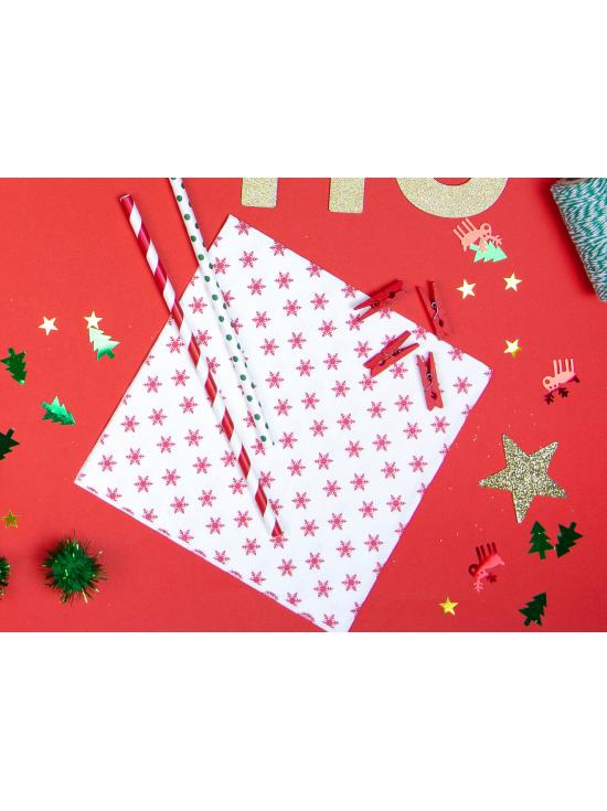 10 pajitas rojas con rayas blancas de papel - Pirates Party