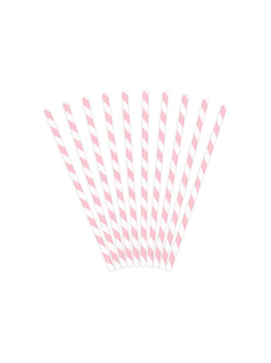 10 pajitas rosas pastel de papel - Unicorn