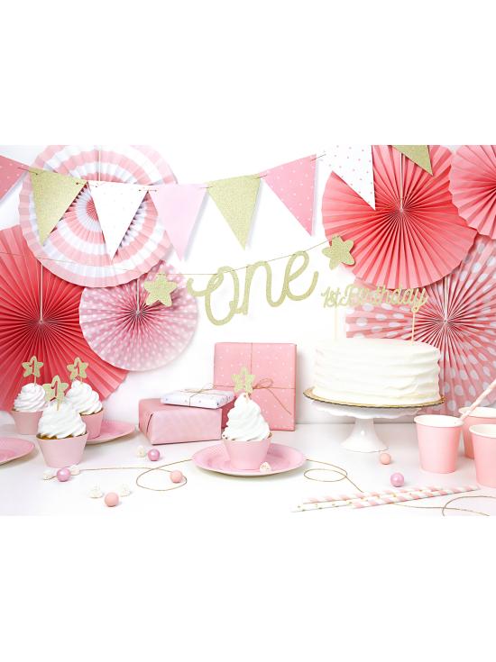 10 pajitas rosas pastel de papel - Unicorn