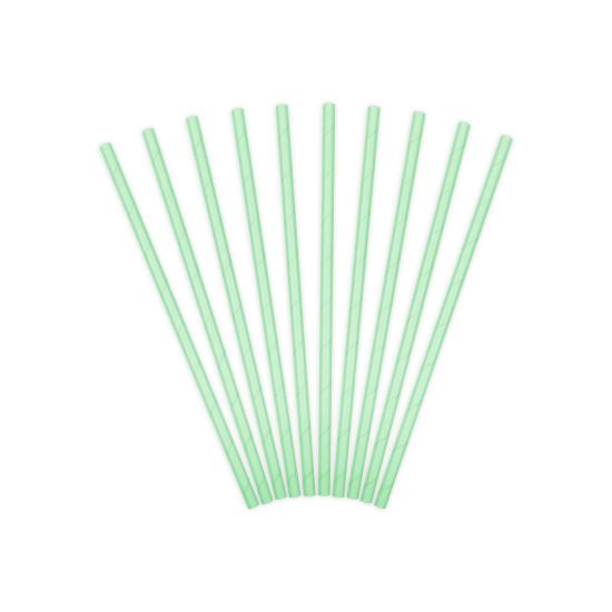 10 pajitas verdes menta de papel 10 pajitas verdes menta de papel