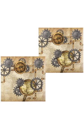 12 servilletas Steampunk marrón (33x33 cm) - Steampunk Collection