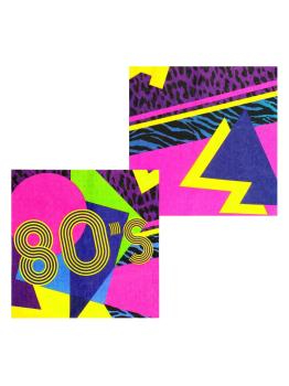 12 servilletas años 80 (33x33 cm) - Pop Party