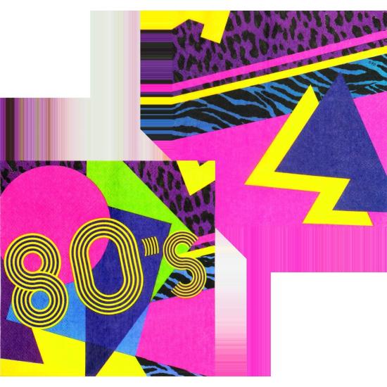 12 servilletas años 80 (33x33 cm) - Pop Party 12 servilletas años 80 (33x33 cm) - Pop Party