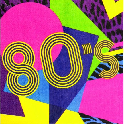 12 servilletas años 80 (33x33 cm) - Pop Party