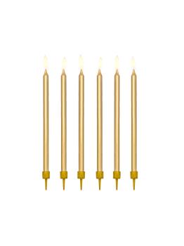 12 velas de cumpleaños doradas (12,5 cm)