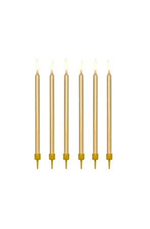 12 velas de cumpleaños doradas (12,5 cm)