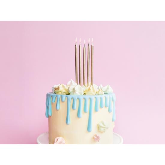 12 velas de cumpleaños doradas (12,5 cm) 12 velas de cumpleaños doradas (12,5 cm)