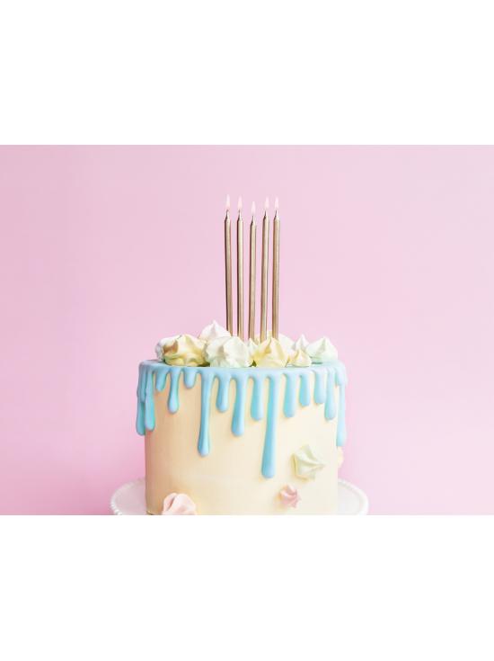 12 velas de cumpleaños doradas (12,5 cm)
