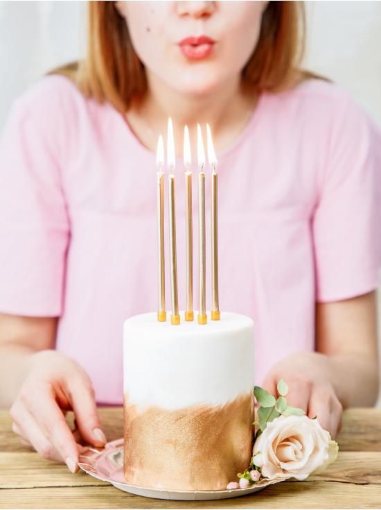 12 velas de cumpleaños doradas (12,5 cm)