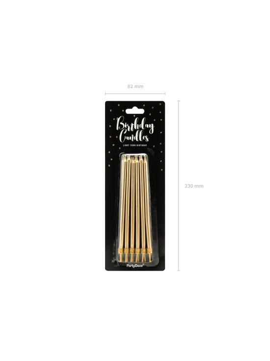 12 velas de cumpleaños doradas (12,5 cm)