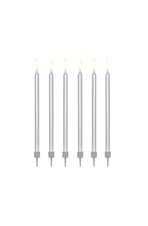 12 velas de cumpleaños plateadas (12,5 cm)