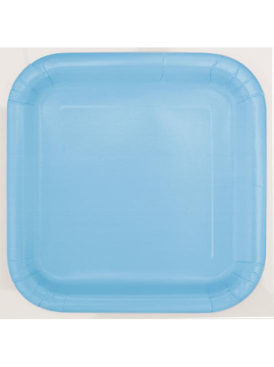 14 platos cuadrados azul cielo (23 cm) - Línea Colores Básicos