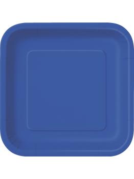 14 platos cuadrados azul oscuro (23 cm) - Línea Colores Básicos
