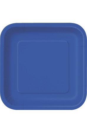 14 platos cuadrados azul oscuro (23 cm) - Línea Colores Básicos