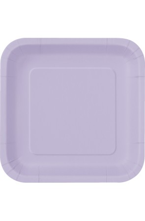14 platos cuadrados lilas (23 cm) - Línea Colores Básicos
