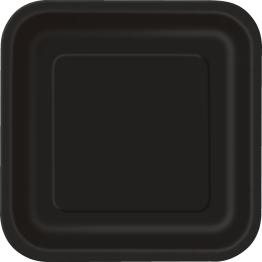 14 platos cuadrados negros (23 cm) - Línea Colores Básicos