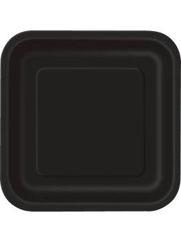 14 platos cuadrados negros (23 cm) - Línea Colores Básicos