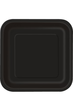 14 platos cuadrados negros (23 cm) - Línea Colores Básicos