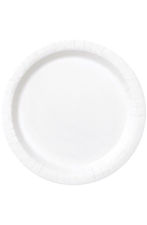 16 platos blancos (23 cm) - Línea Colores Básicos